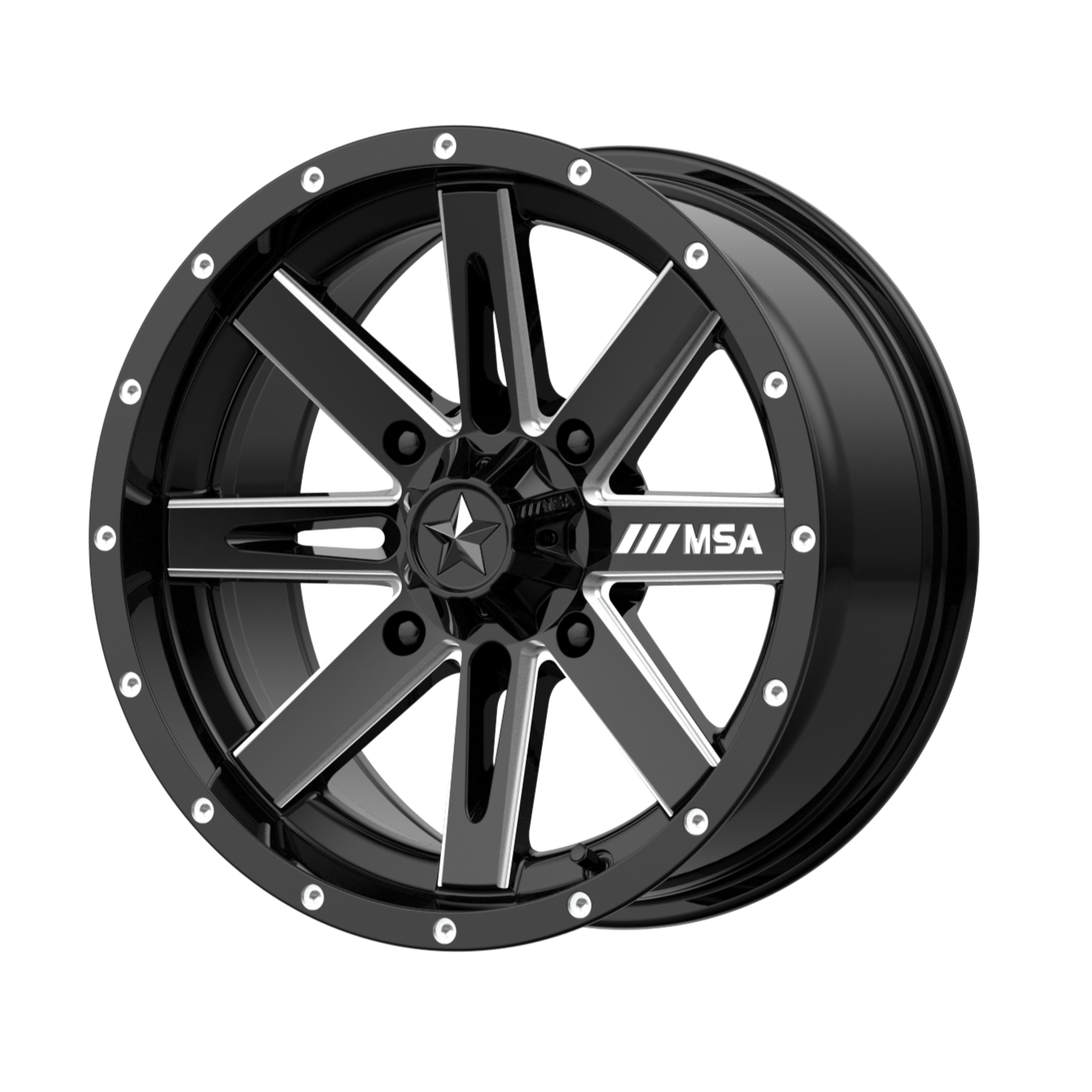 MSA Offroad Wheels M41 BOXER 14x7 10 4x110/4x110 Gloss Black Milled