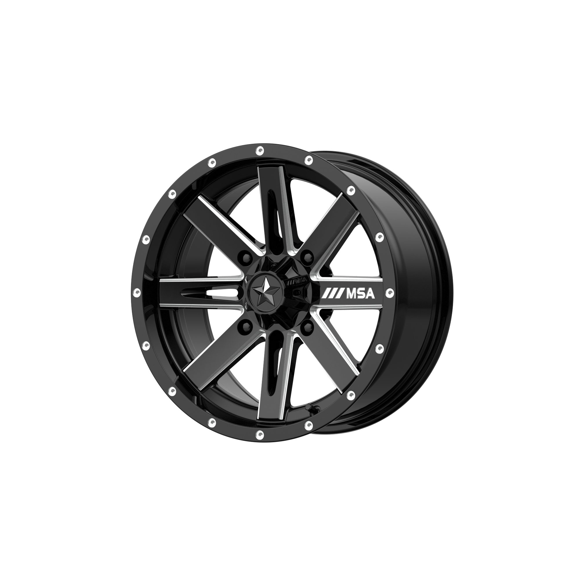 MSA Offroad Wheels M41 BOXER 15x7 10 4x137/4x137 Gloss Black Milled