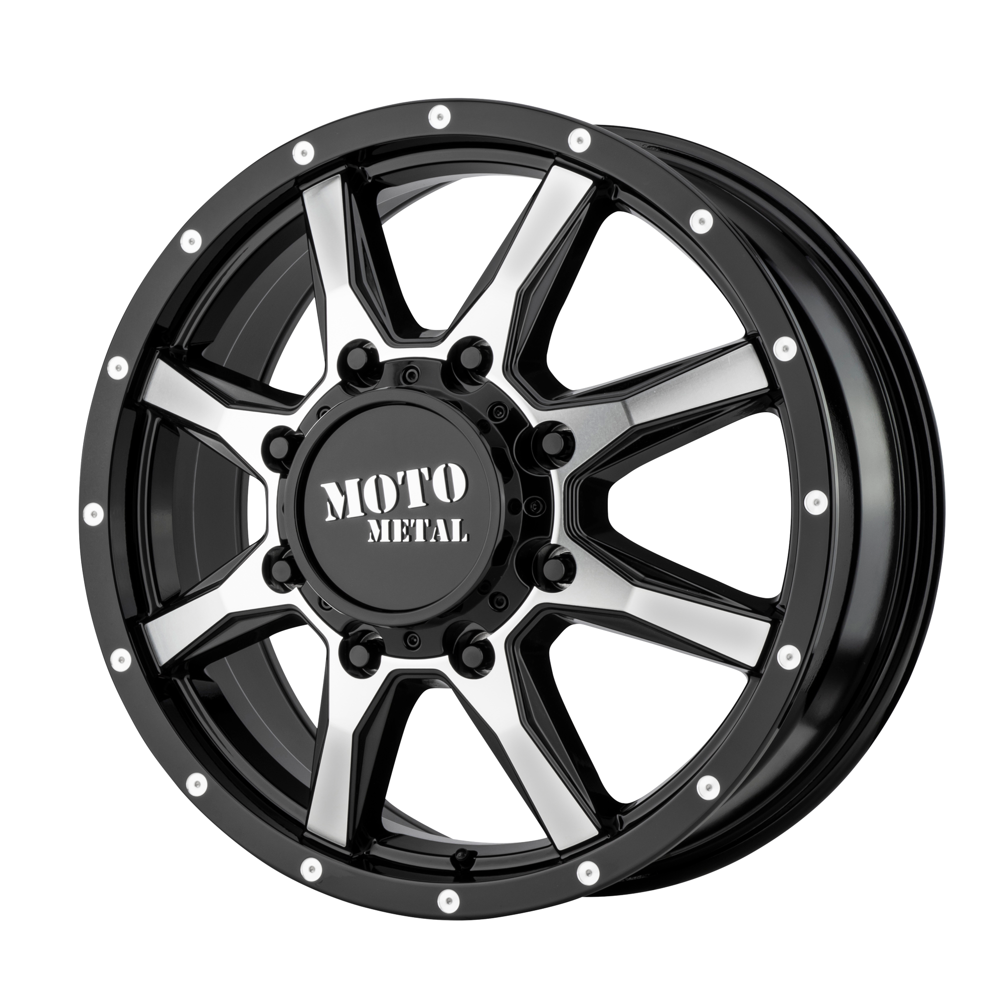 Moto Metal MO995 17x6.5 111 8x200/8x7.9 Gloss Black Machined - Front