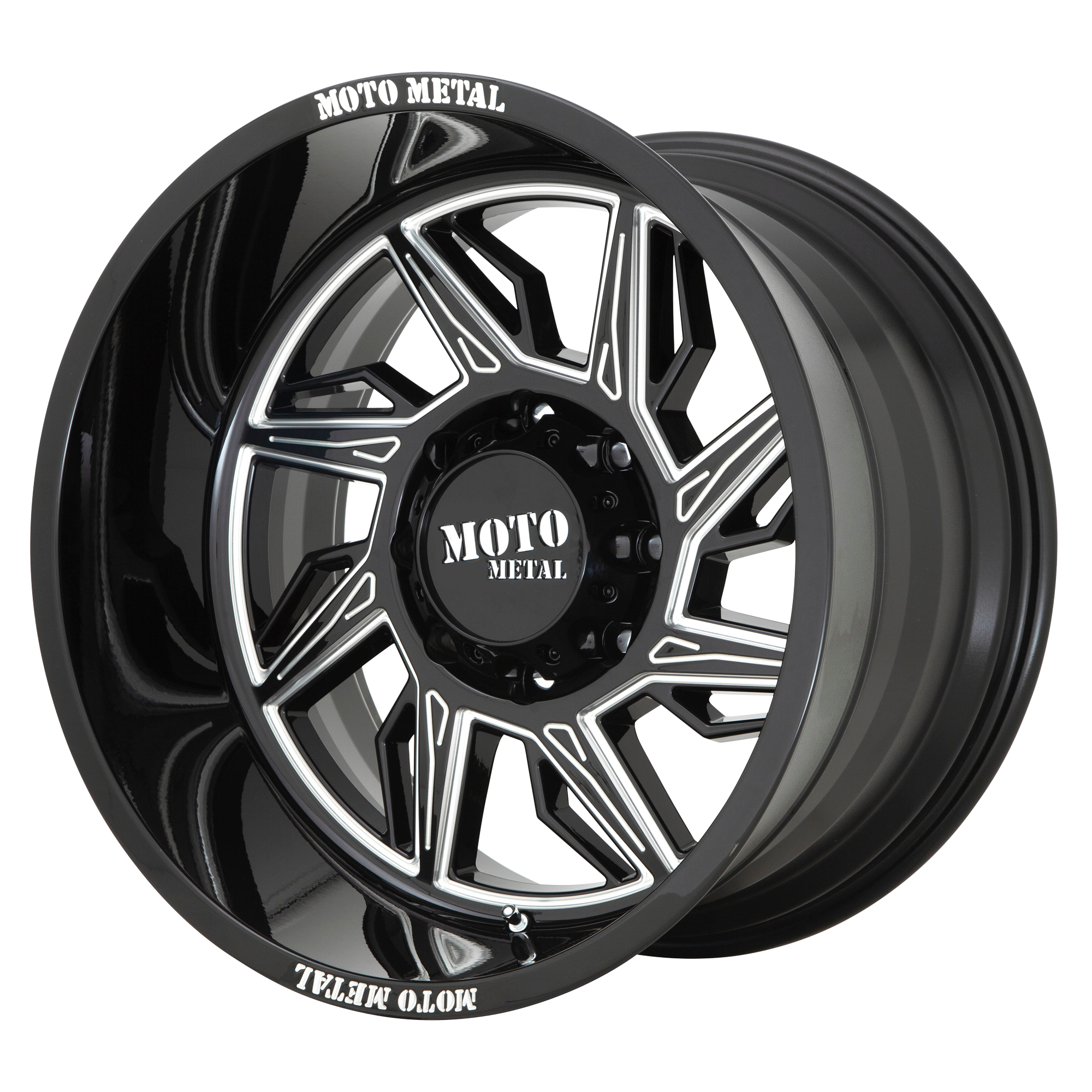 Moto Metal MO997 HURRICANE 20x10 -18 8x170/8x6.7 Gloss Black Milled - Right Directional