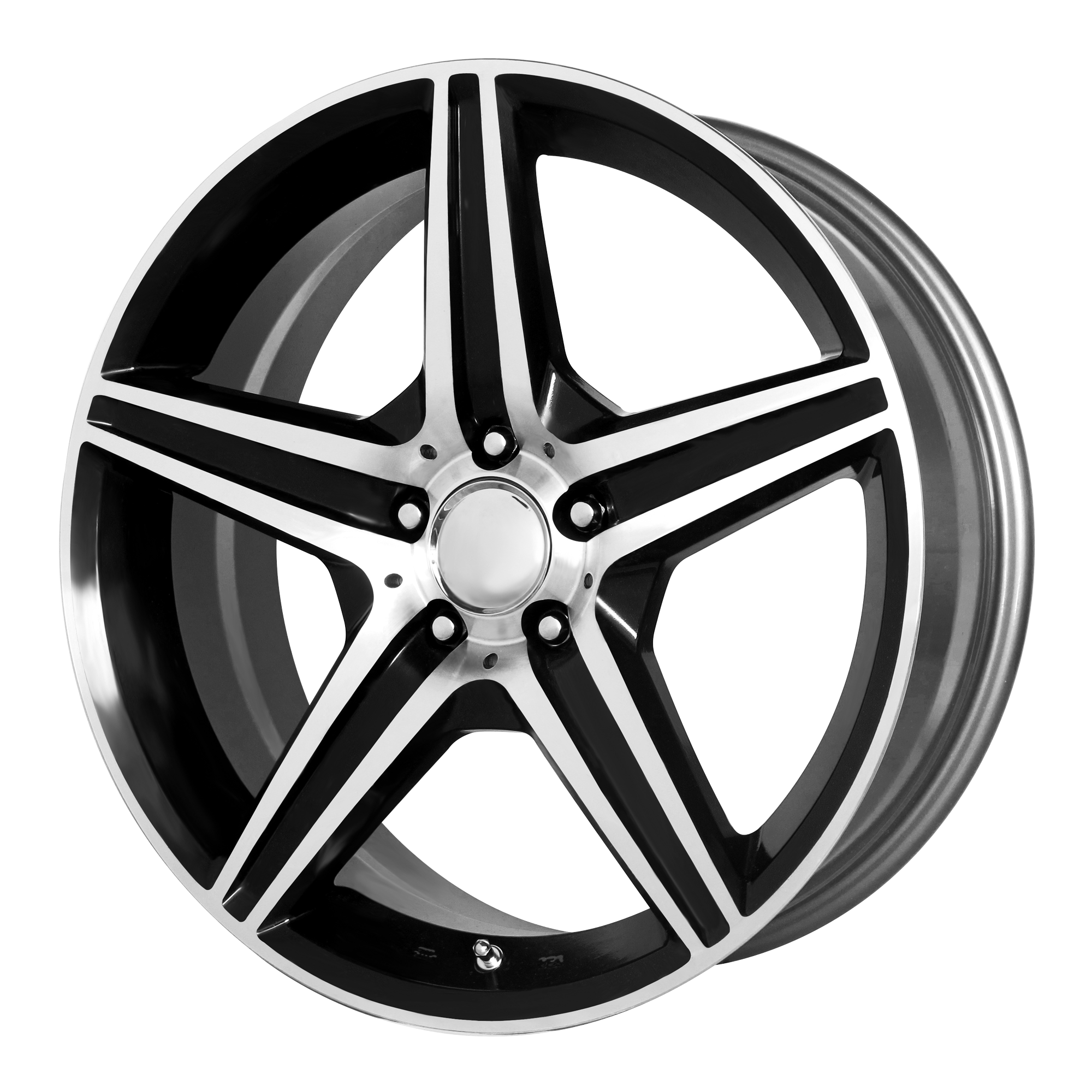 PERFORMANCE REPLICAS PR115 19X8.5 35 5X112/5X112 Gloss Black/Machined Spokes And Lip