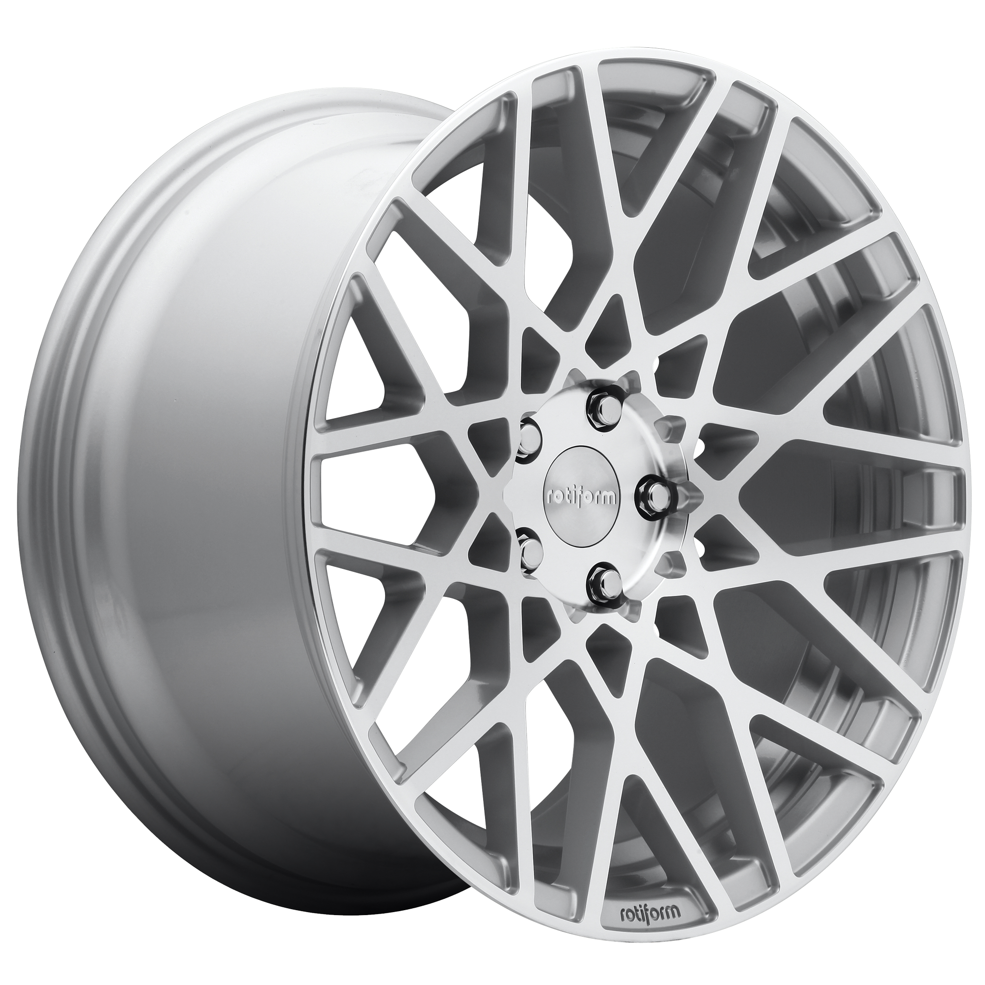 Rotiform 1PC R110 BLQ 19x8.5 38 5x114.3/5x4.5 GLOSS SILVER MACHINED