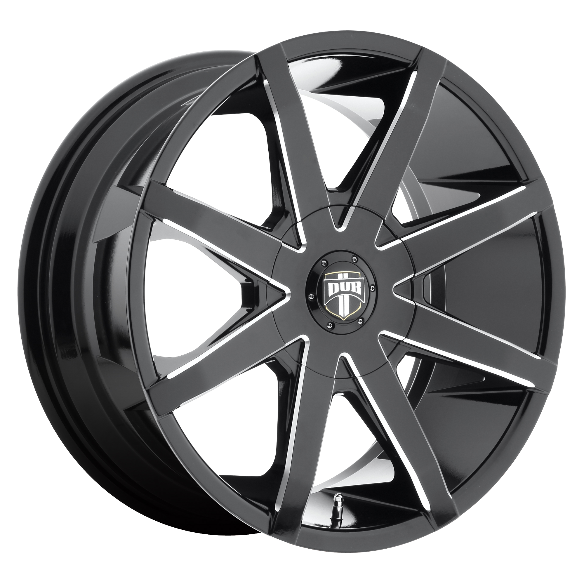 DUB 1PC S109 PUSH 20x8.5 10 5x115/5x120.65/5x115/4.75 GLOSS BLACK MILLED