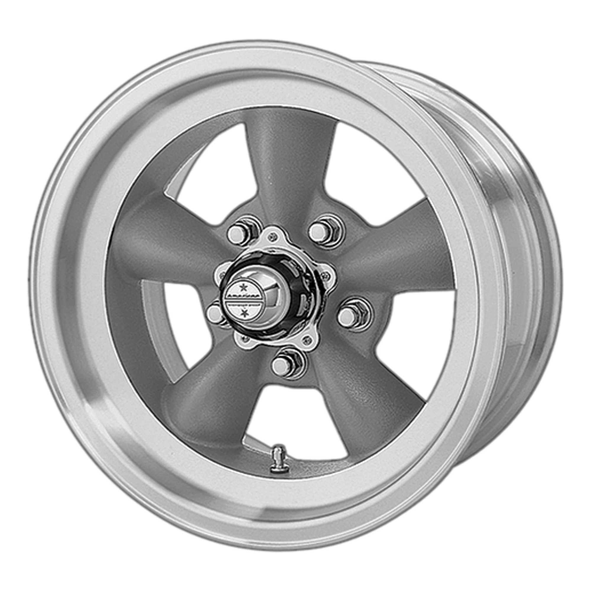 American Racing Vintage VN105 TORQ THRUST D 15x8.5 -25 5x127/5x5.0 Torq Thrust Gray Machined Lip