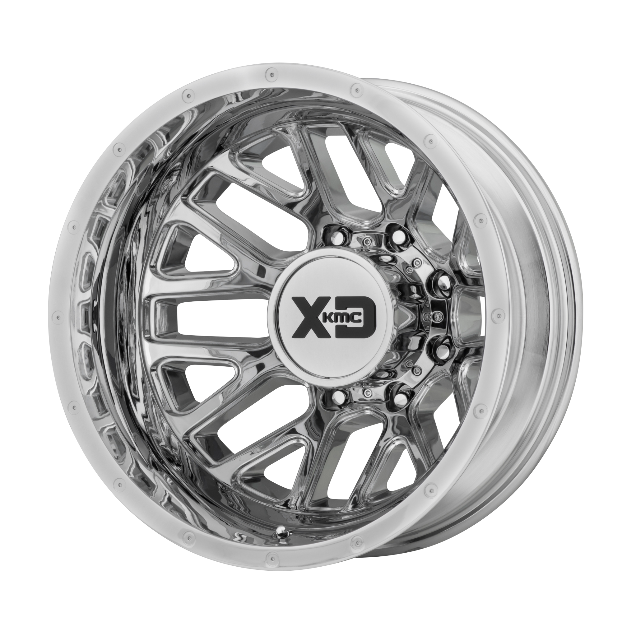 XD XD843 GRENADE DUALLY 17x6.5 -155 8x210/8x8.3 Chrome - Rear