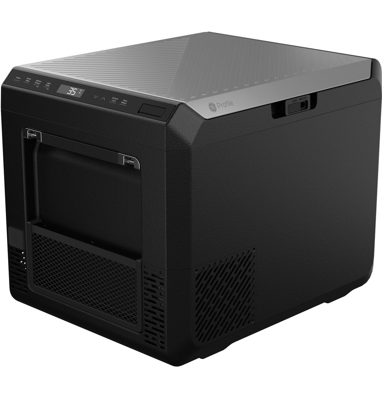 GE Appliances | Portable Electric Cooler | PRV02ATTBB | 12V | 50 Liter