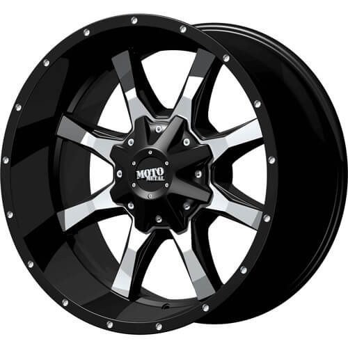 Moto Metal MO970 24X14 -76 5X127/5X139.7/5X5.0/5.5 Gloss Black Machined Face