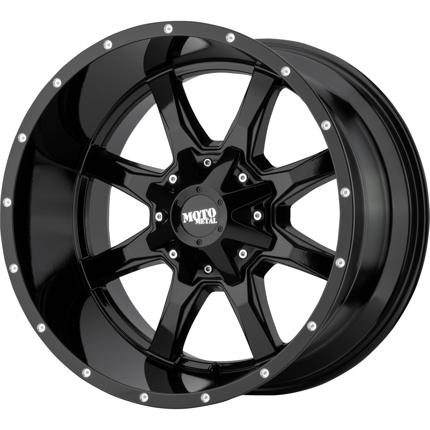 Moto Metal MO970 18X9 18 8X180/8X7.1 Gloss Black With Milled Lip