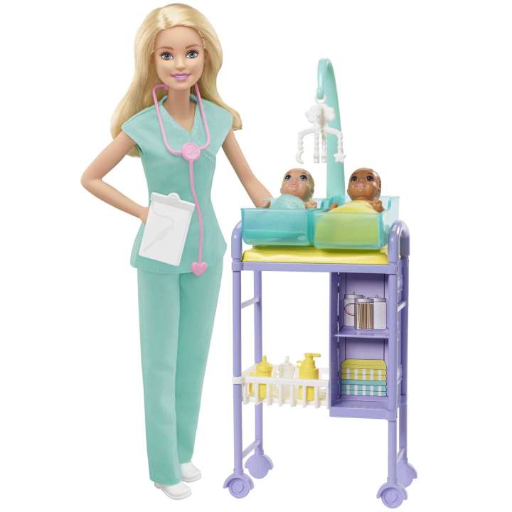 Barbie Careers Baby Doctor Playset With Blonde Doll