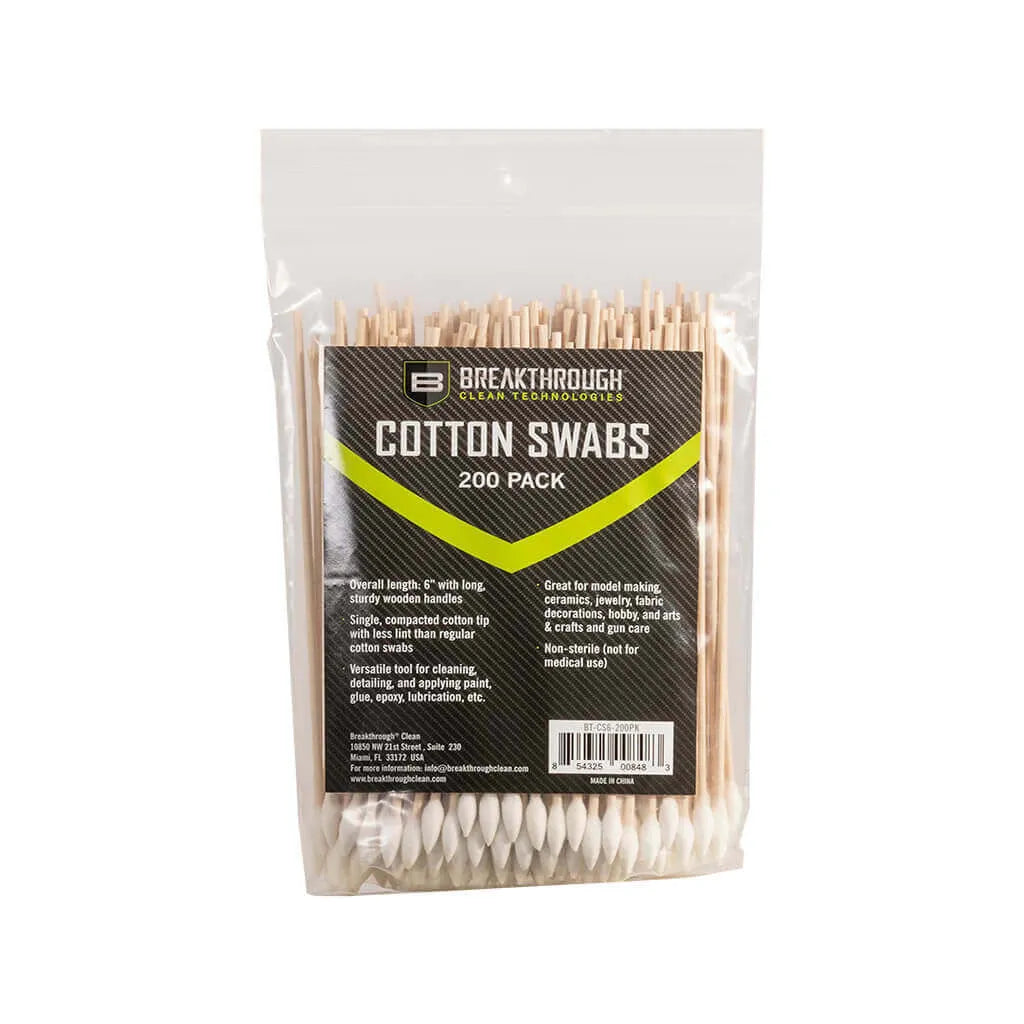 Breakthrough Clean Technologies Cotton Swabs 5" (200 Pack)