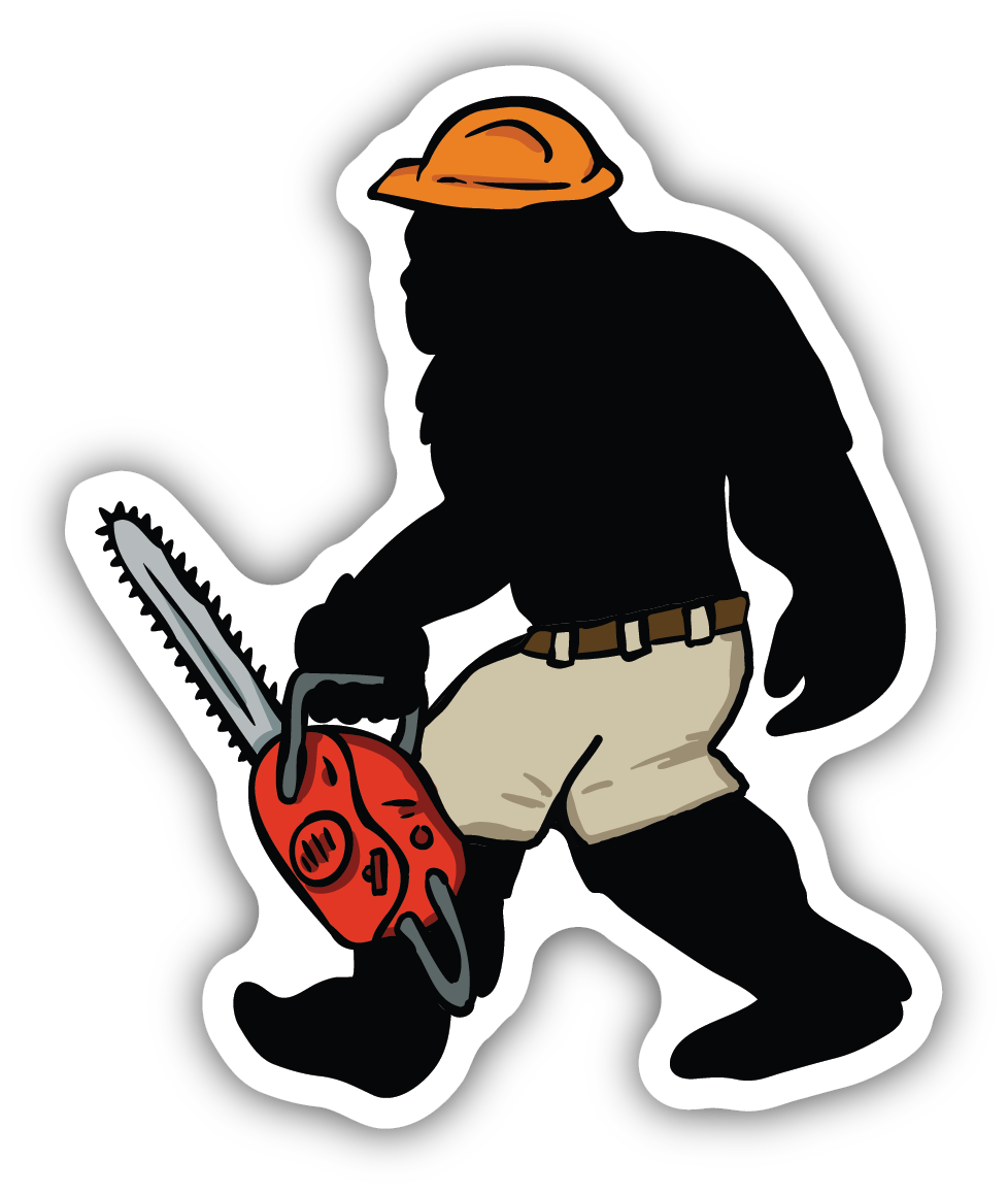 Sasquatch w/ Chainsaw Sticker