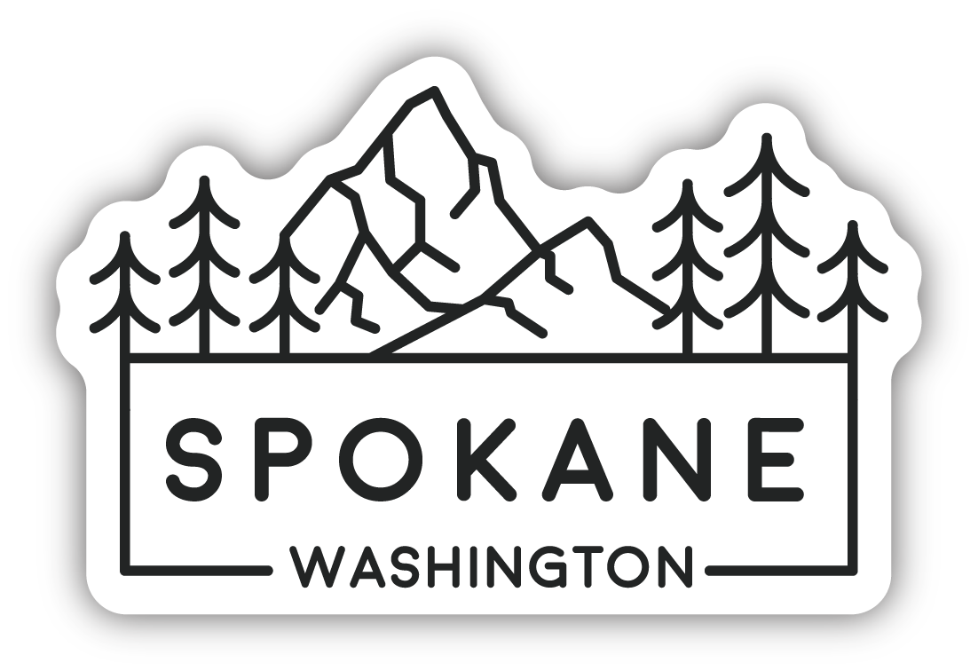 Trees And Mountain Large Sticker