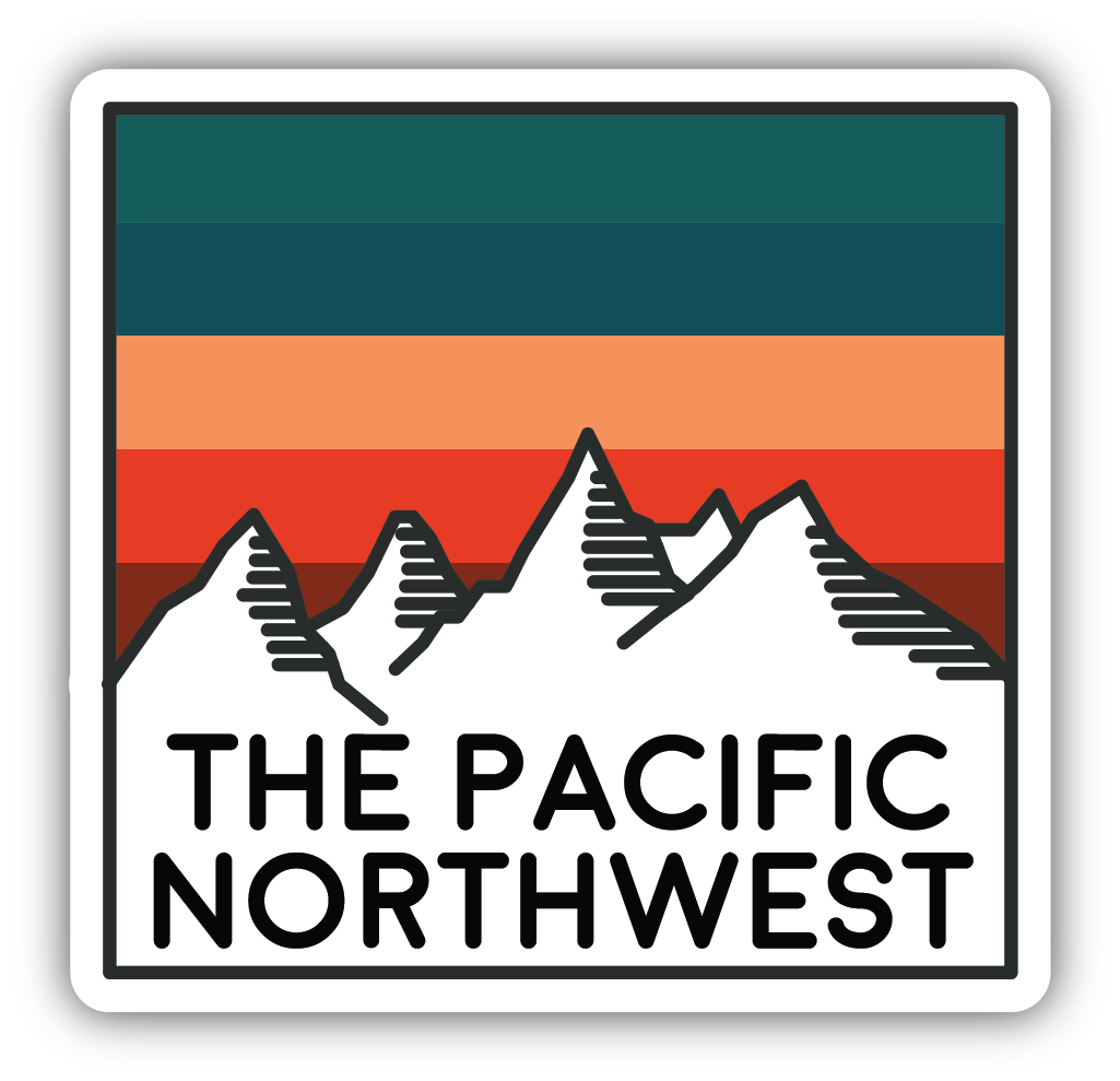 The PNW Mountain Large Sticker
