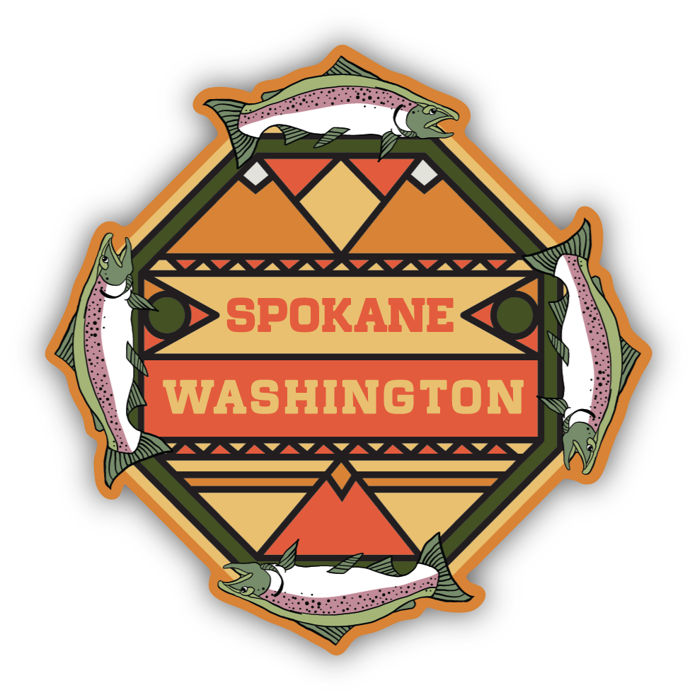 Salmon Mosaic Sticker