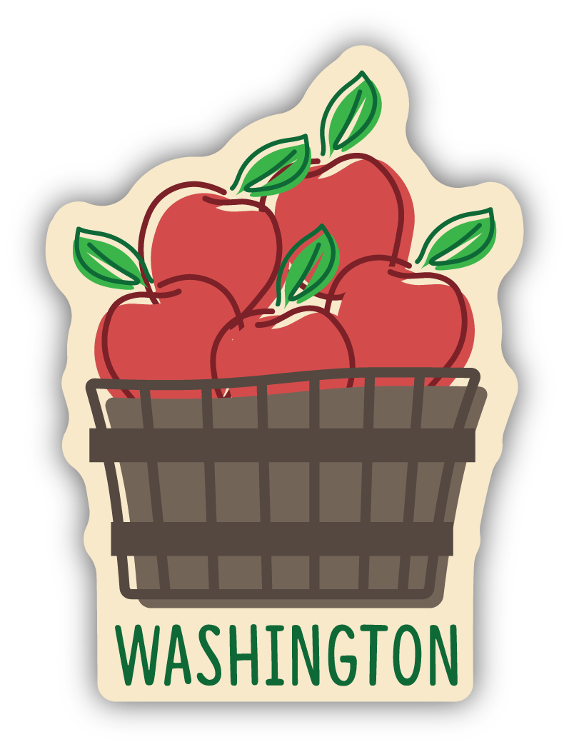 WA Barrel of Apples Large Sticker