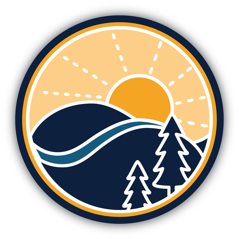 Sunset Over Hills Large Sticker