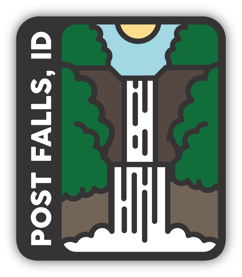 Post Falls, ID Waterfall Sticker