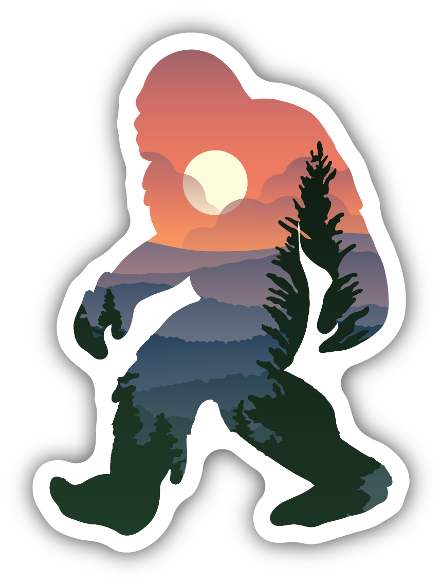Sasquatch Outline Sunset Sticker