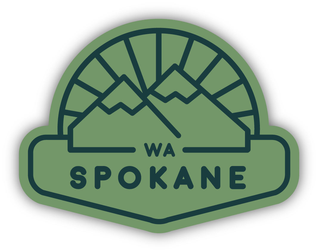 Spokane Mountain Green Larger Sticker