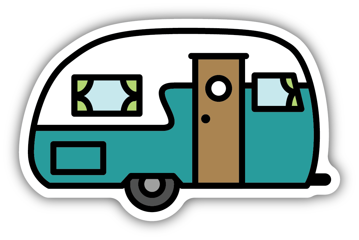 Retro Camper Large Sticker