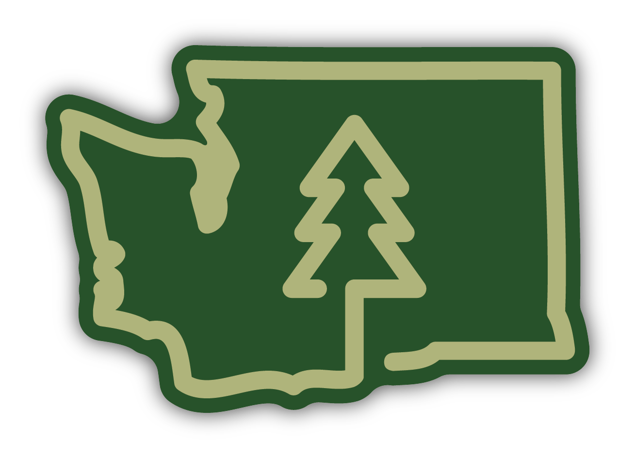 WA Tree Outline Small Diecut Sticker