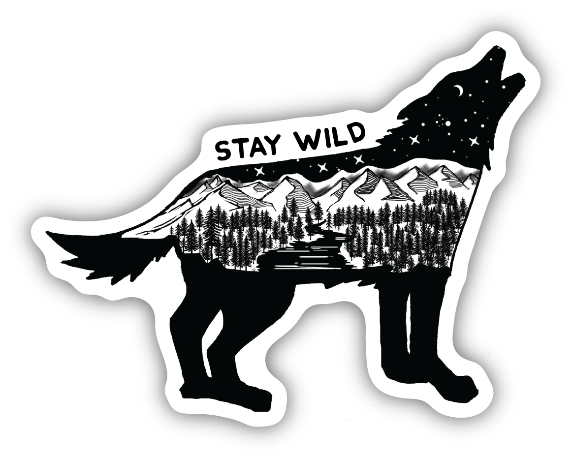 Wolf Scene Large Sticker