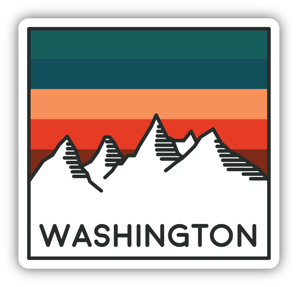 WA Mountains Sticker