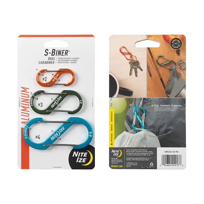 S-Biner® Aluminum Dual Carabiner 3-Pack