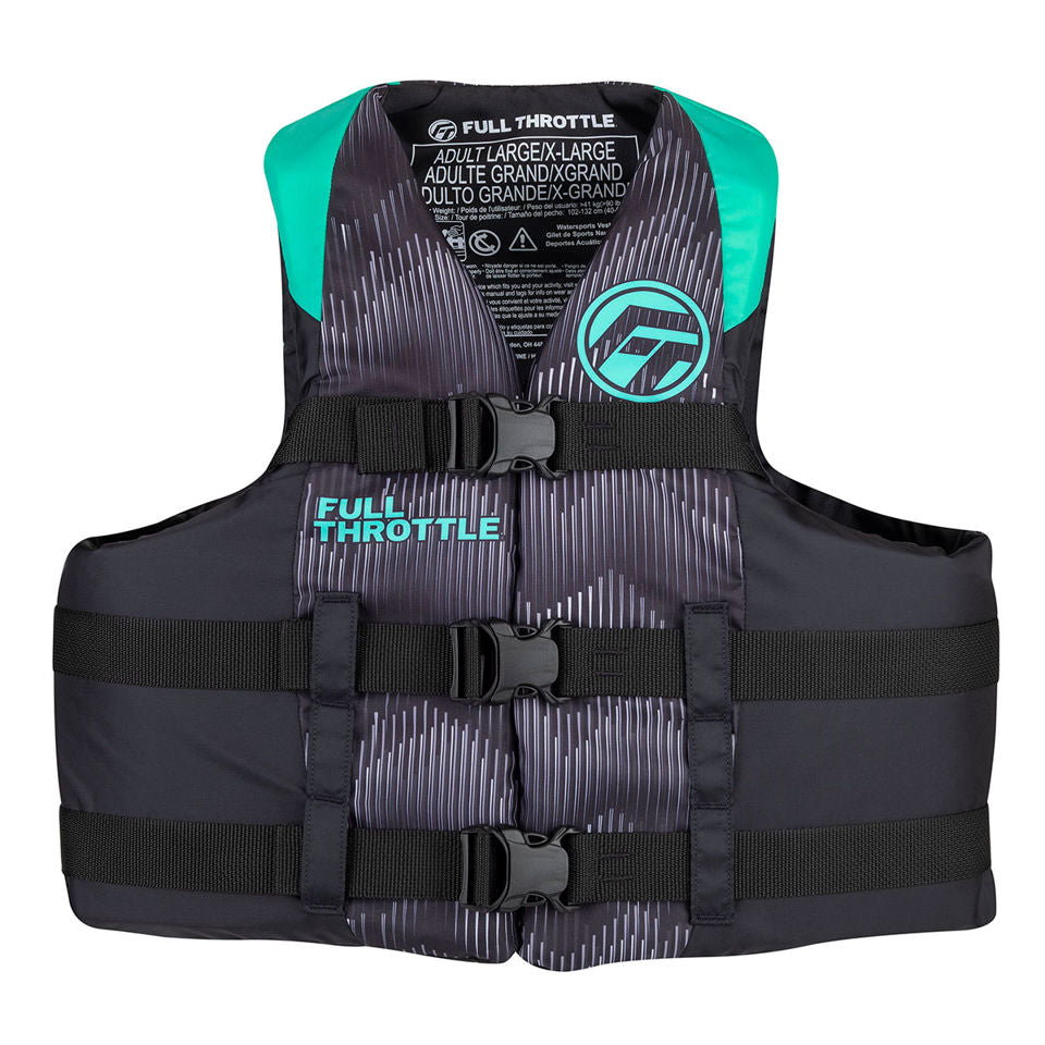 Adult Nylon Life Jacket - Aqua L/XL
