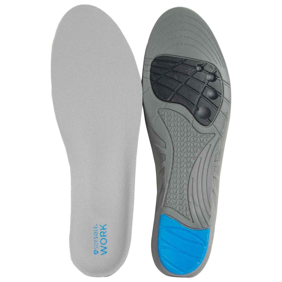 Sof Sole Men's Work Insoles - Black - Size 8-13