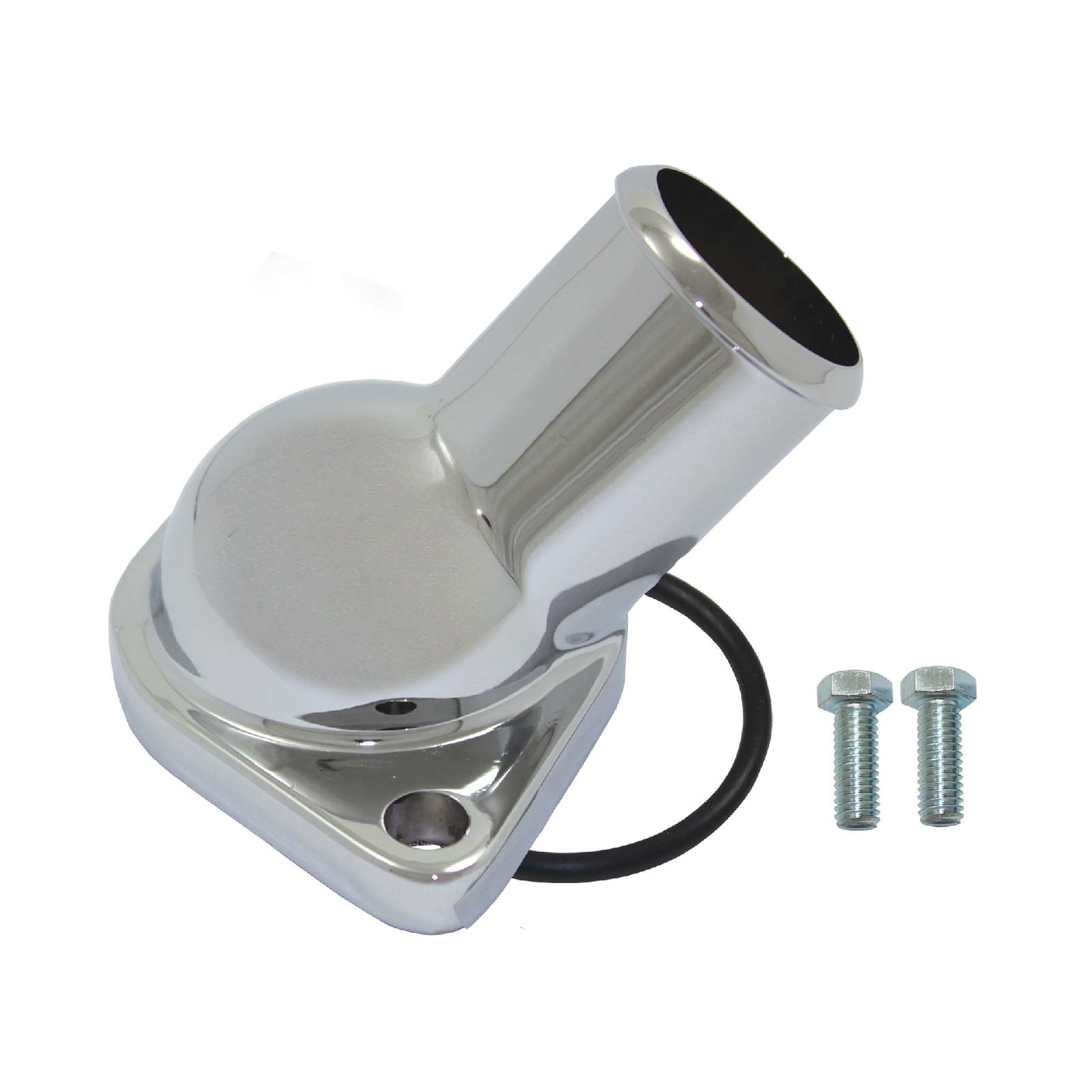 Chevy V8 Chrome Zinc 45° O-Ring Style Water Neck