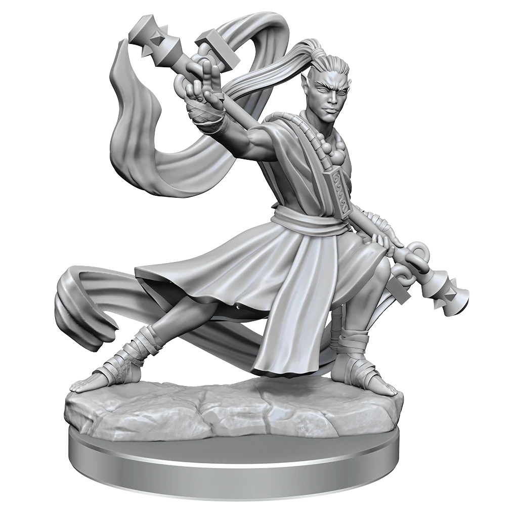 D&D Frameworks: Elf Monk Male - Unpainted And Unassembled