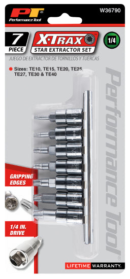 7Pc 1/4" Dr. X-Trax Set